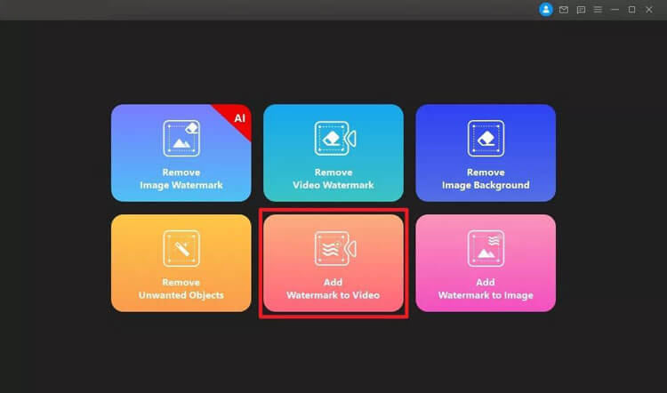 Wählen Sie den Modus „Wasserzeichen zum Video hinzufügen“.