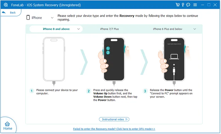 get ios device into recovery mode