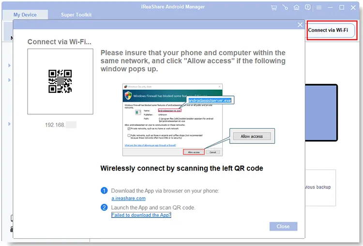 connecter Android à un ordinateur via Wi-Fi