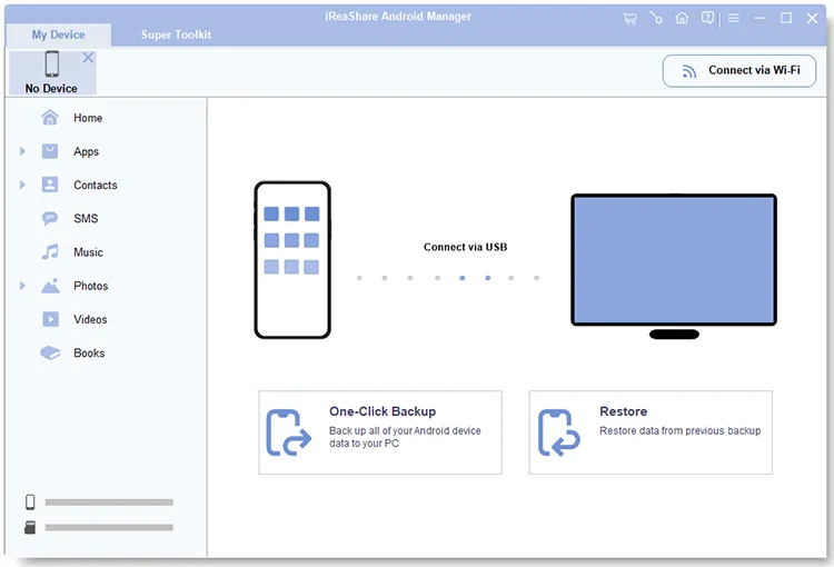 launch ireashare android manager