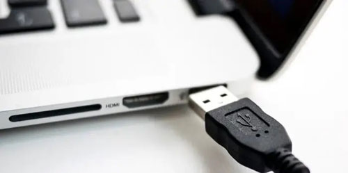 verifique a porta USB e o cabo