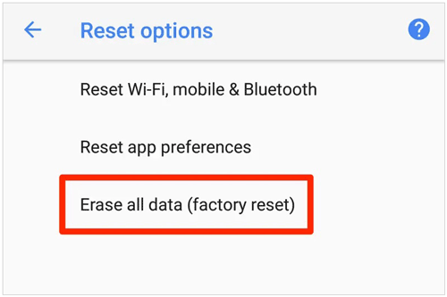 borrar todos los datos de Android con la configuración de Android