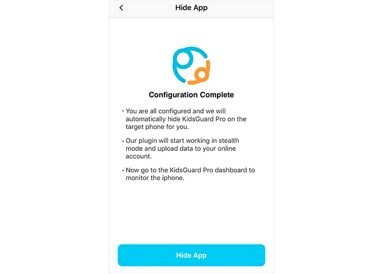 hide the app on the target ios device