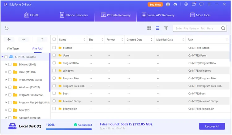 list files by file path