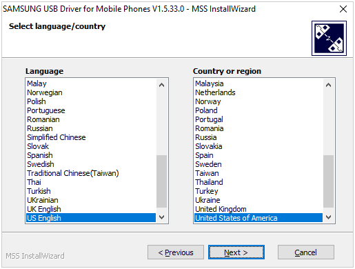 select a language