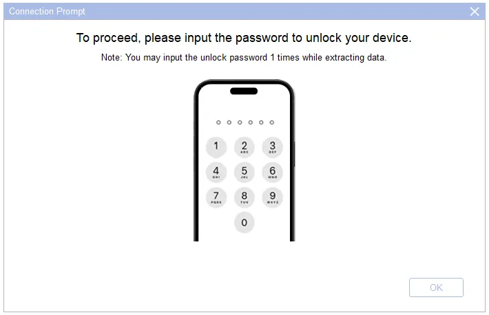 ingrese la contraseña en el dispositivo ios para continuar