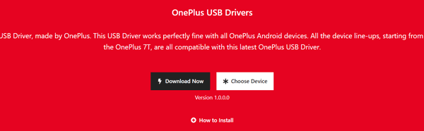 instalar el controlador oneplus