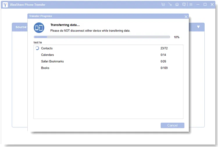 transferencia de datos de ios a ios