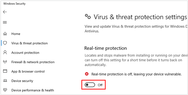 desactivar temporalmente la configuración de seguridad en la pc