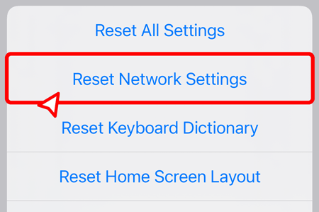 reset iphone network when you fail to install ios 17