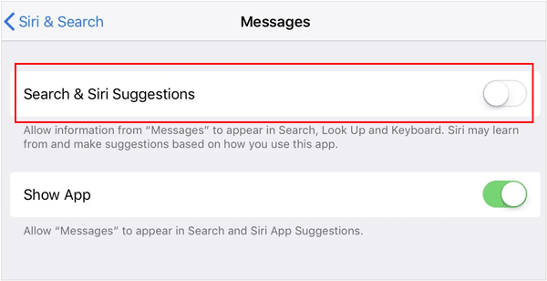 use search and siri suggestions