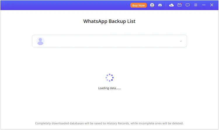 the software starts loading whatsapp data