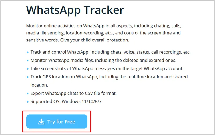 vai alla pagina del tracker di whatsapp