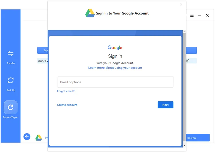 sign in to google account