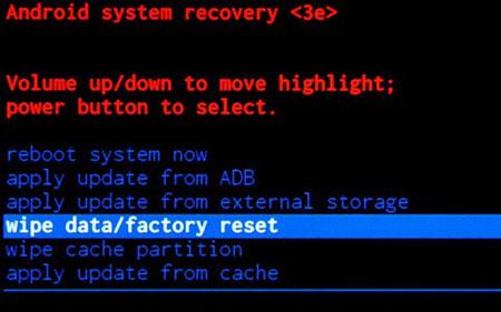 factory reset android via recovery mode